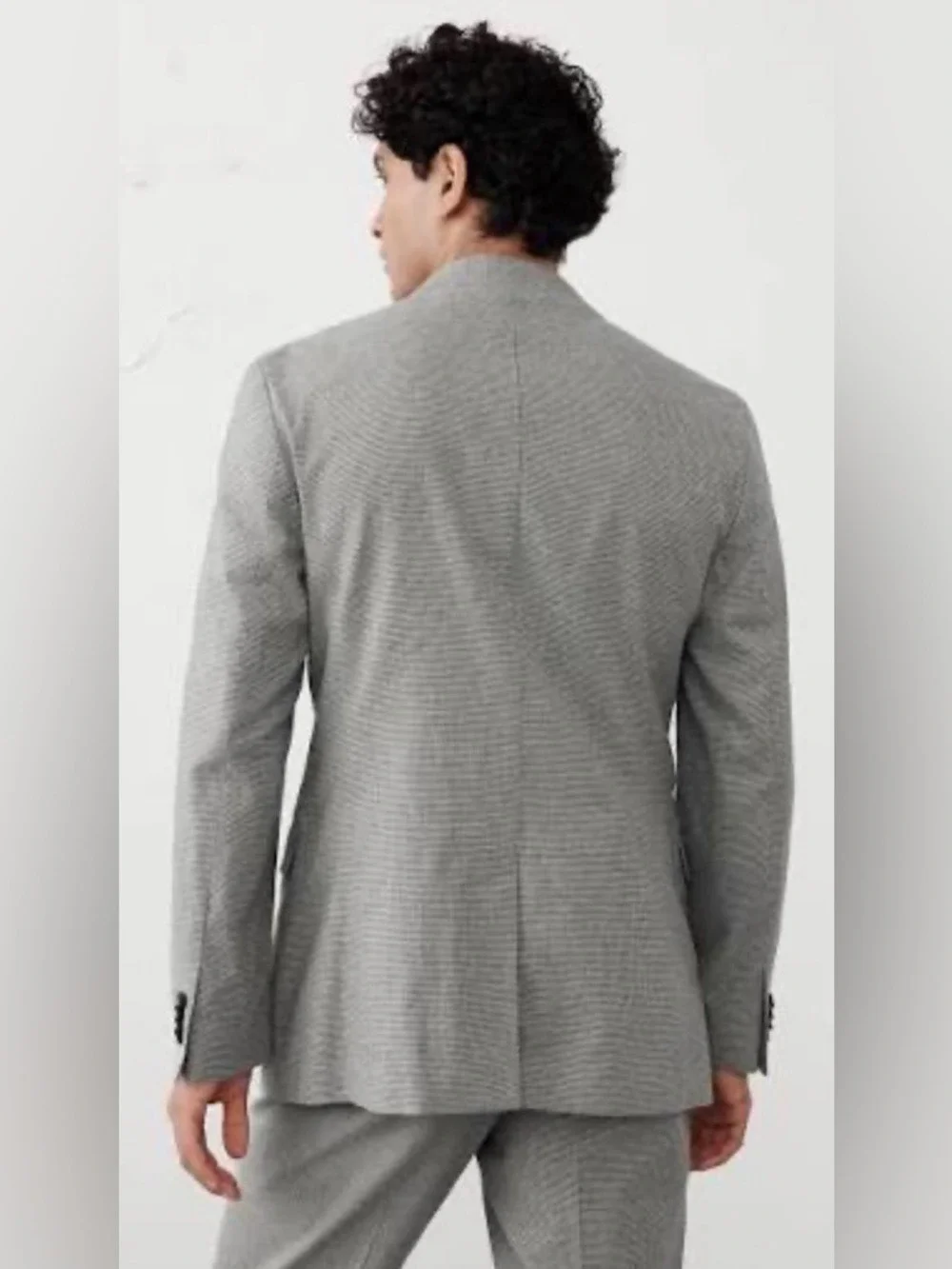 Banana Republic Mini-Houndstooth Linen-Blend Blazer Suit Jacket NEW 40R Wedding